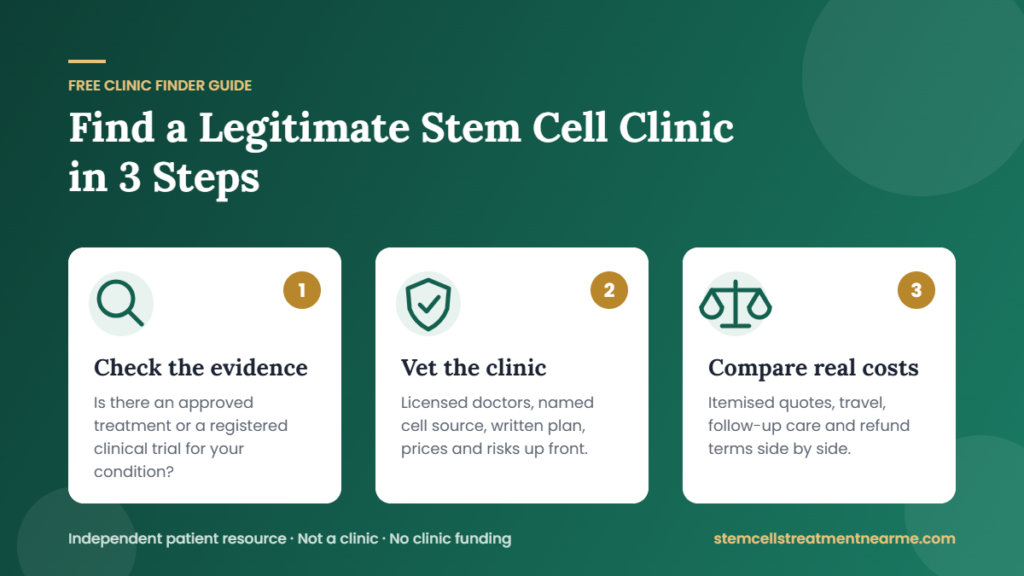 Find a legitimate stem cell clinic in 3 steps