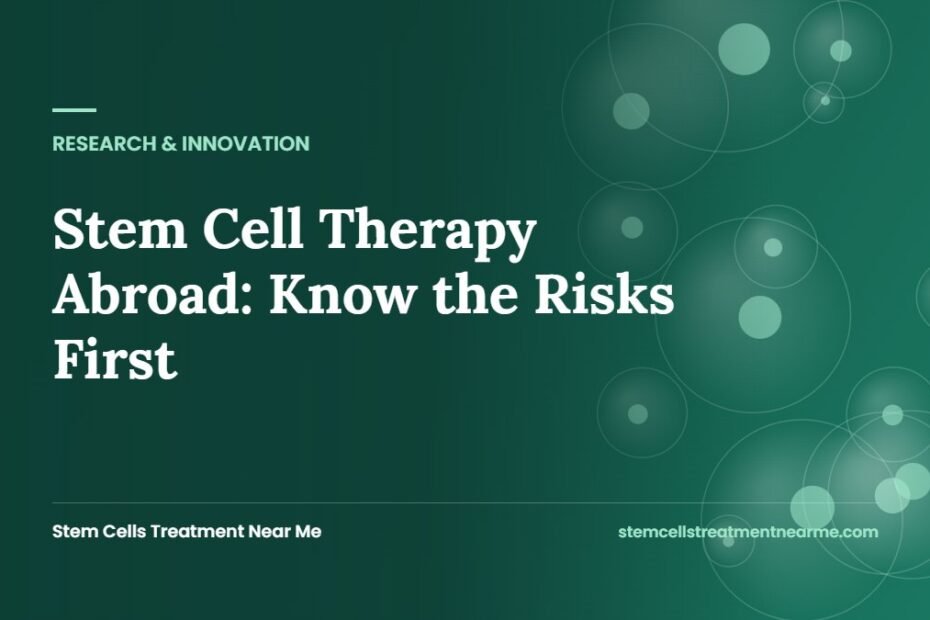 Stem Cell Therapy Abroad: Know the Risks First