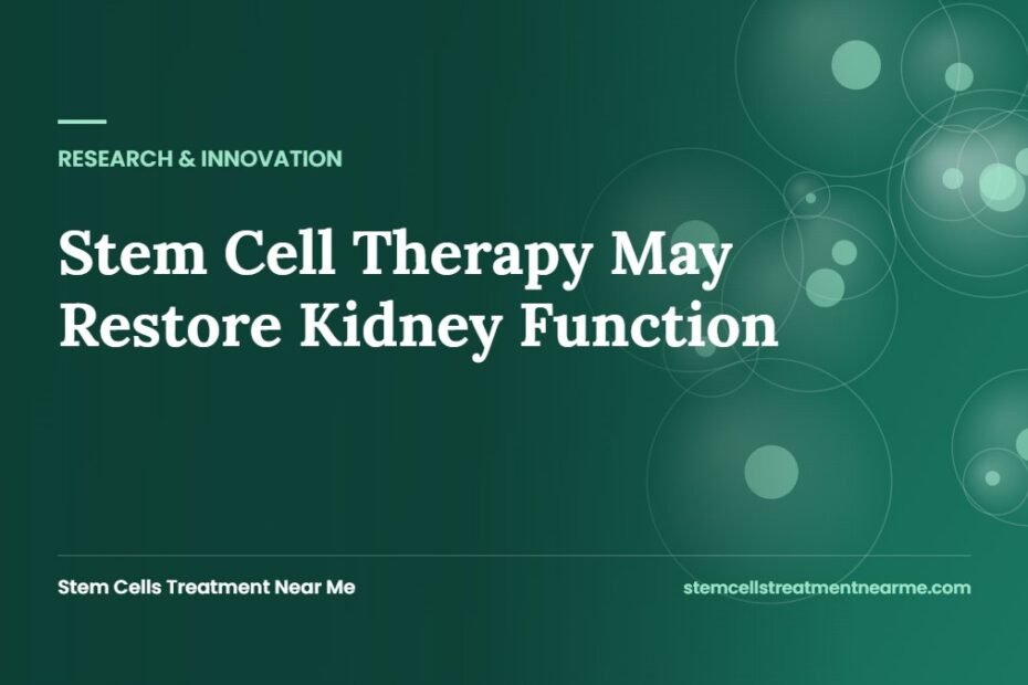 Stem Cell Therapy May Restore Kidney Function