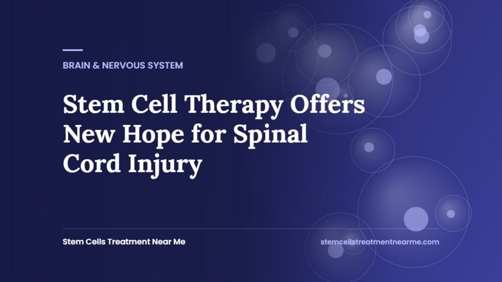 Stem Cell Therapy Offers New Hope for Spinal Cord Injury