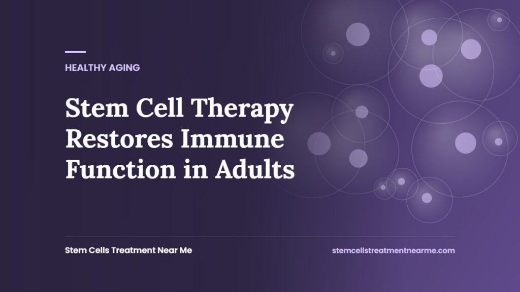 Stem Cell Therapy Restores Immune Function in Adults