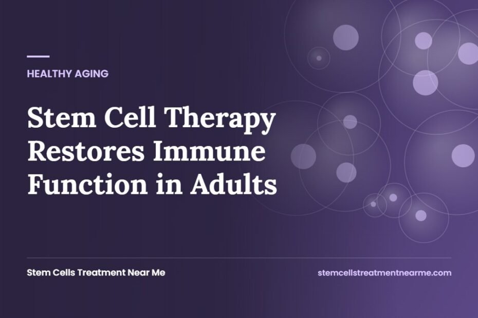 Stem Cell Therapy Restores Immune Function in Adults